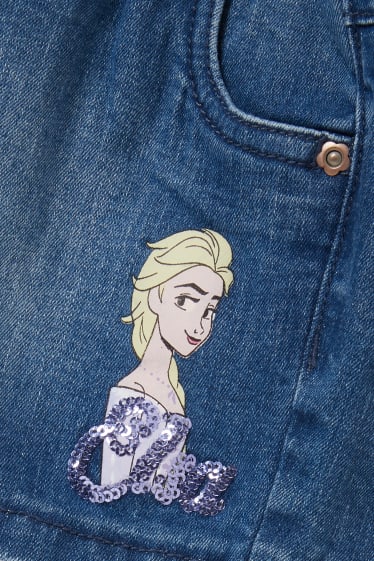 Filles - La Reine des Neiges - short en jean - jean bleu clair