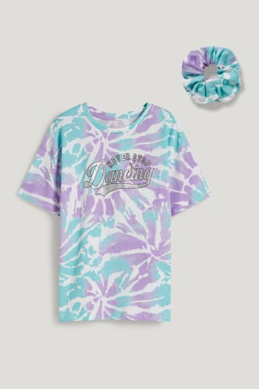 Niñas - Set - camiseta de manga corta y coletero - 2 piezas - verde menta