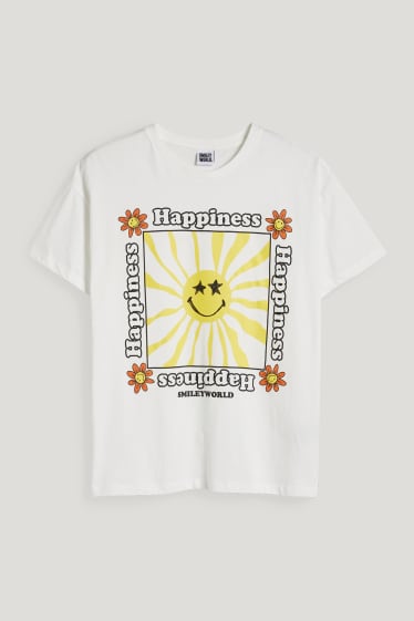 Clockhouse nena - CLOCKHOUSE - samarreta - SmileyWorld® - blanc trencat