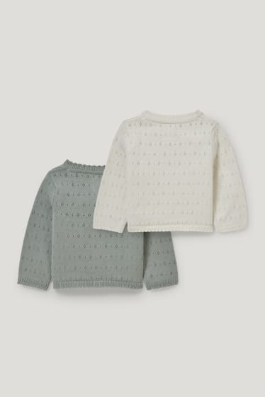 Miminka holky - Multipack 2 ks - pletený kardigan pro miminka - bílá/zelená