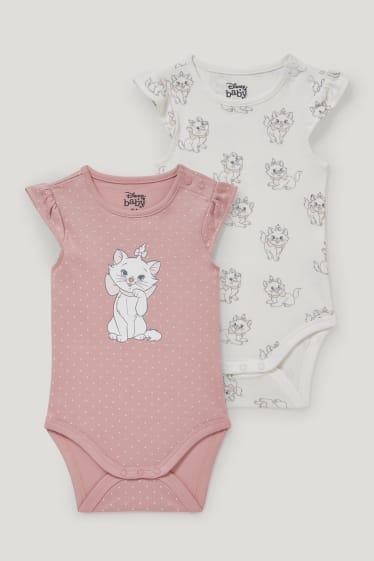 Bebés niñas - Pack de 2 - Aristogatos - bodies para bebé - blanco / rosa