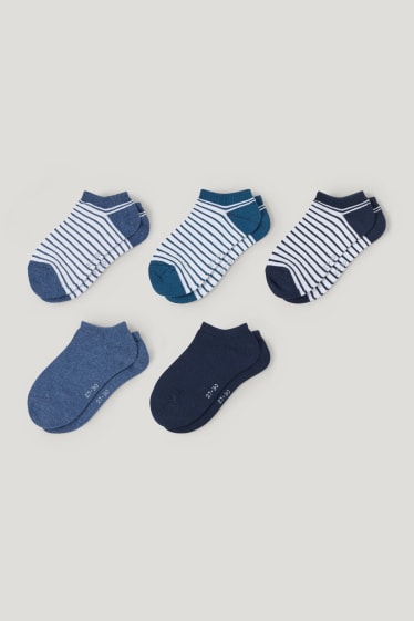 Toddler Boys - Confezione da 5 - calzini corti - a righe - blu