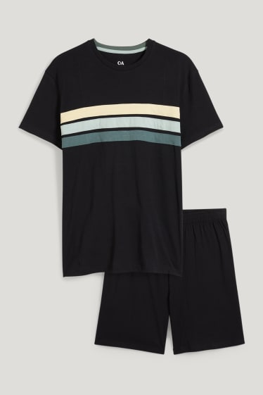 Uomo - Pigiama con pantaloni corti - nero
