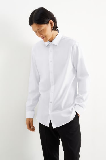 Heren - Business-overhemd - slim fit - cut away - gemakkelijk te strijken - wit