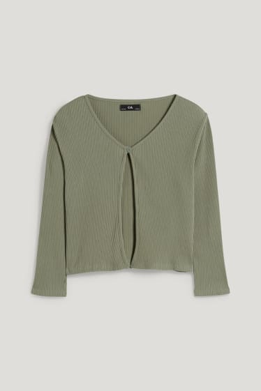 Filles - Encore plus de tailles - ensemble - gilet en maille et débardeur - deux pièces - vert