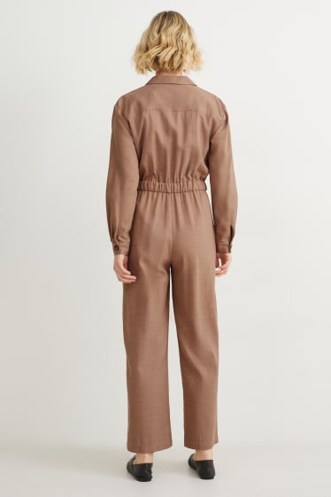 Women - Jumpsuit - with Tencel™ lyocell fibres - beige