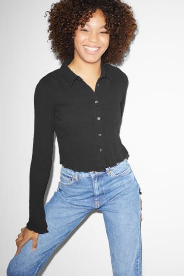 Clockhouse Girls - CLOCKHOUSE - blusa dal taglio corto - nero