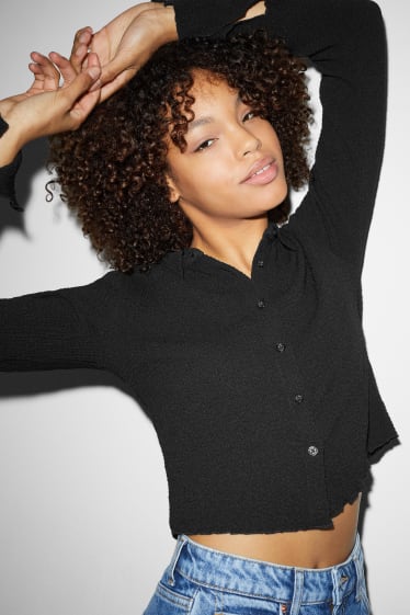 Clockhouse Girls - CLOCKHOUSE - blusa dal taglio corto - nero