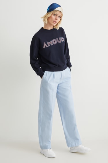 Dames - Sweatshirt - met gerecycled polyester - donkerblauw