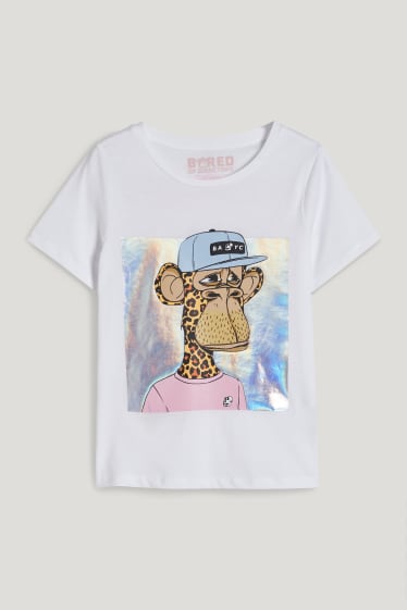 Bambine: - BORED APE - t-shirt - bianco