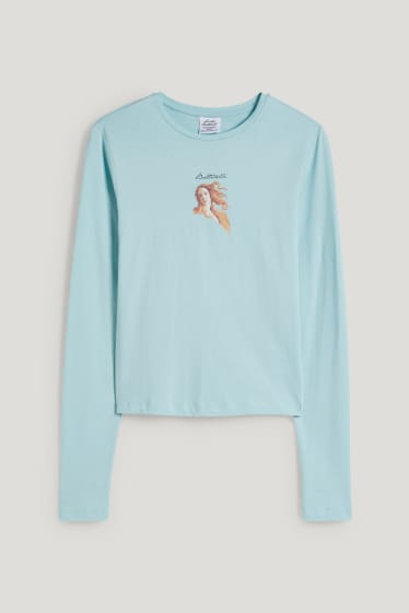 Exclu web - CLOCKHOUSE - T-shirt - Vénus de Botticelli - turquoise clair