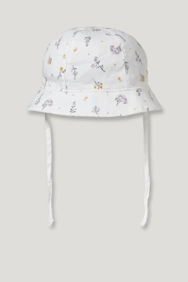 Baby Girls - Cappello neonate - a fiori - bianco crema