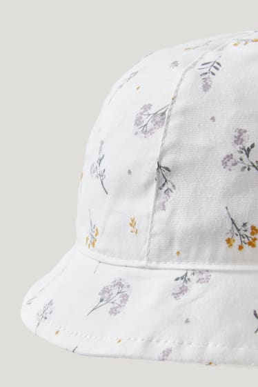 Baby Girls - Cappello neonate - a fiori - bianco crema