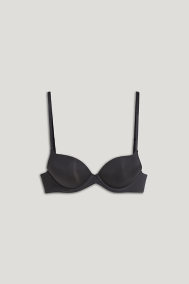 Dames - BH met beugels - PLUNGE - push-up - LYCRA® - zwart