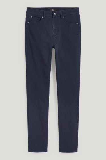Dámské - Kalhoty - high waist - skinny fit - tmavomodrá