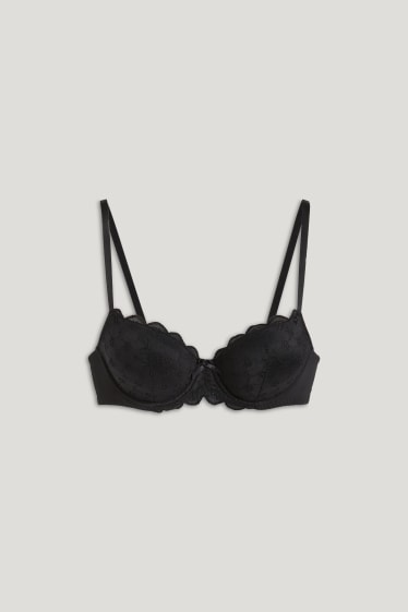 Femmes - Soutien-gorge avec armatures - FULL COVERAGE - ampliforme - LYCRA® - noir