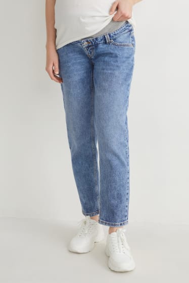 Dámské - Těhotenské džíny - tapered jeans - džíny - světle modré