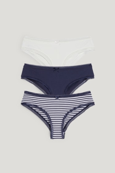 Donna - Confezione da 3 - slip - bianco / blu
