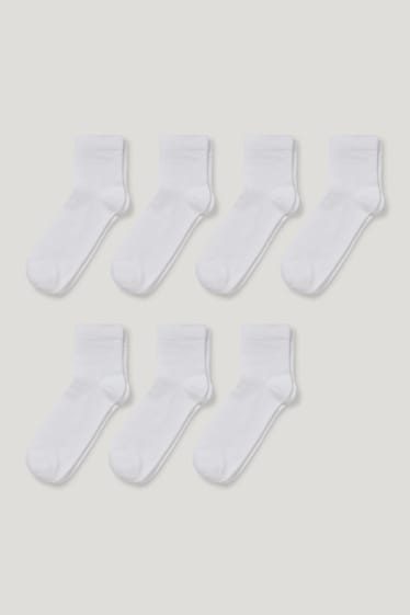 Hombre - Pack de 7 - calcetines cortos - blanco