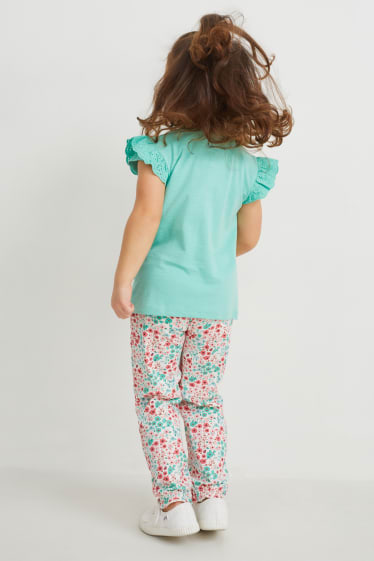 Exclusief online - Set - 2 T-shirts en broek - 3-delig - groen