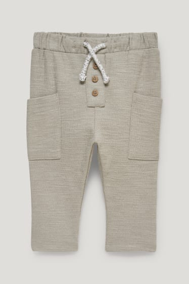 Miminka chlapci - Teplákové kalhoty pro miminka - šedá