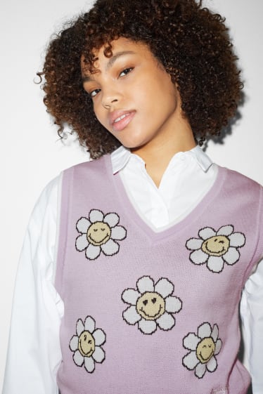 Clockhouse femme - CLOCKHOUSE - sous-pull - SmileyWorld® - lilas