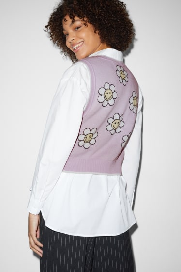 Clockhouse femme - CLOCKHOUSE - sous-pull - SmileyWorld® - lilas