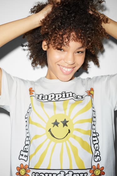 Clockhouse nena - CLOCKHOUSE - samarreta - SmileyWorld® - blanc trencat