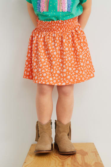 Toddler Girls - Gonna - a fiori - arancione