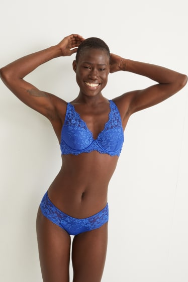 Femmes - Soutien-gorge à armature - DEMI - ampliforme - bleu