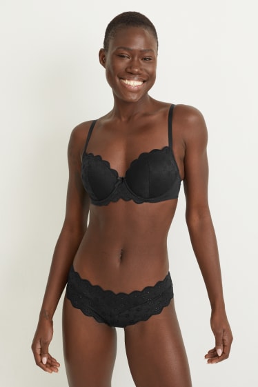 Femmes - Soutien-gorge avec armatures - FULL COVERAGE - ampliforme - LYCRA® - noir