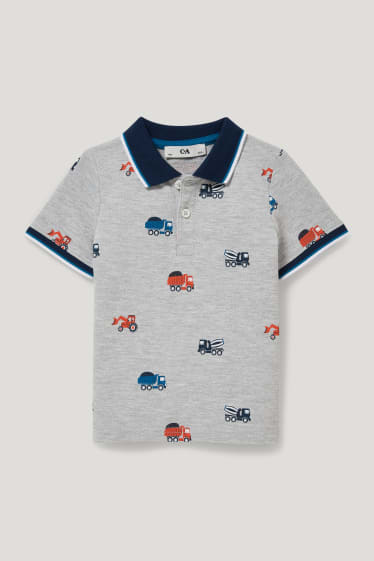 Garçons - Ensemble - polo et short - 2 pièces - gris clair chiné