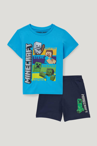 Batolata chlapci - Minecraft - letní pyžamo - modrá