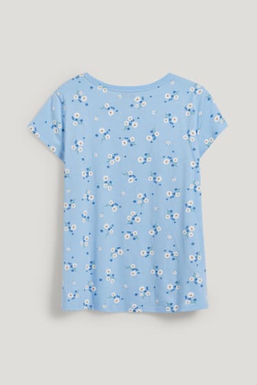 Damen XL - CLOCKHOUSE - T-Shirt - geblümt - hellblau