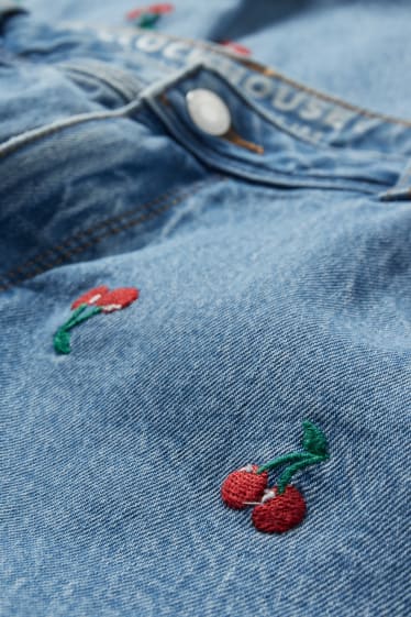 Femei XL - CLOCKHOUSE - slim jeans - talie înaltă - cu model - denim-albastru deschis
