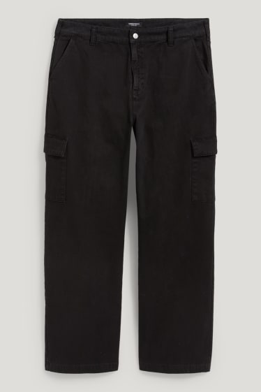 Femmes grandes tailles - CLOCKHOUSE - pantalon cargo - high waist - noir