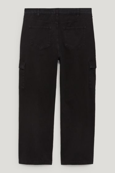 Femmes grandes tailles - CLOCKHOUSE - pantalon cargo - high waist - noir