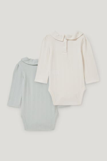 Exclu web - Lot de 2 - bodys bébé - blanc / vert