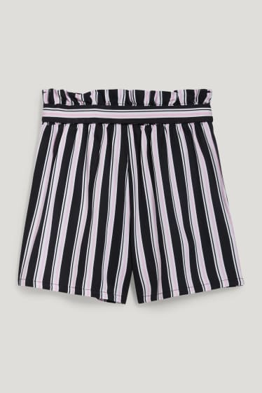 Bambine: - Shorts - a righe - nero / rosa