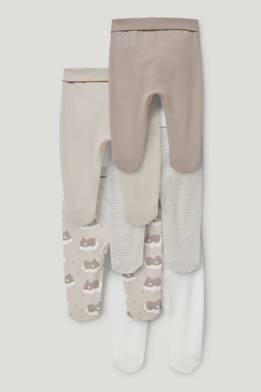 Baby Girls - Confezione da 5 - pantaloni pigiama neonati - beige melange