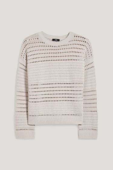 Damen - Pullover - beige