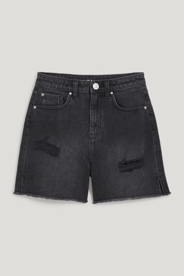 Kids Girls - Bermuda van spijkerstof - zwart