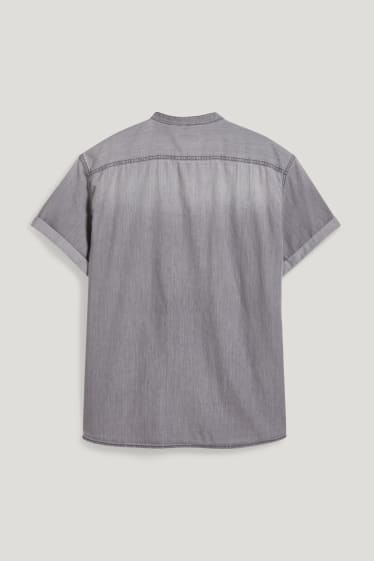Clockhouse Boys - Camicia - regular fit - collo alla coreana - jeans grigio chiaro