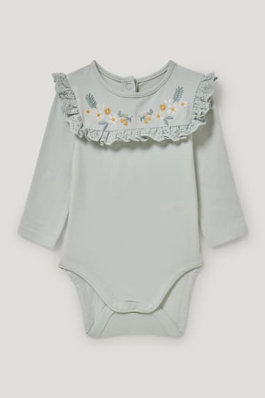 Bébé filles - Ensemble bébé - 3 pièces - à fleurs - vert menthe