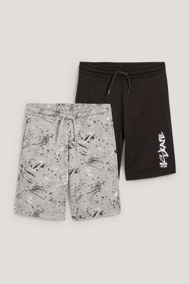 Kids Boys - Multipack 2er - Sweatshorts - schwarz