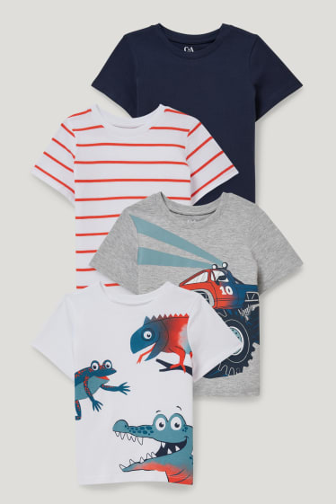 Toddler Boys - Multipack 4 buc. - tricou cu mânecă scurtă - gri deschis melanj