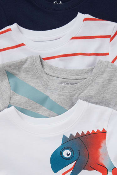 Toddler Boys - Set van 4 - T-shirt - licht grijs-mix