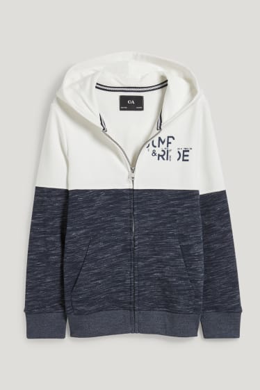 Reverskraag - Sweatvest met capuchon - wit / grijs