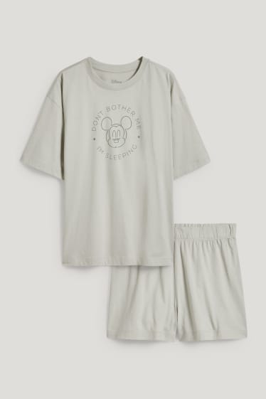 Donna - Pigiama con pantaloni corti - Topolino - grigio