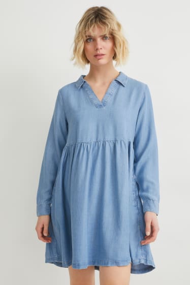 Mujer - Vestido - con fibras de lyocell Tencel™ - azul